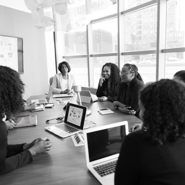 Mobile app project planning workspace with devices and development tools